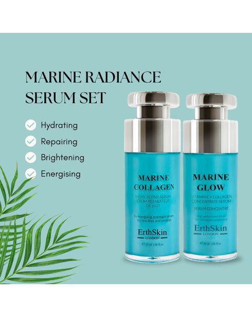 Marine Collagen Night Repair Serum + Konzentriertes Marine Glow Vitamin C- und Kollagen-Serum - 2 Stück