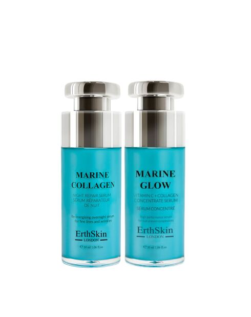 Marine Collagen Night Repair Serum + Konzentriertes Marine Glow Vitamin C- und Kollagen-Serum - 2 Stück