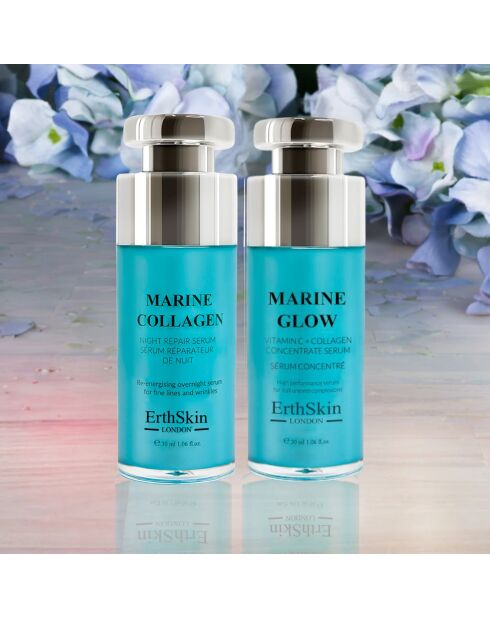 Marine Collagen Night Repair Serum + Konzentriertes Marine Glow Vitamin C- und Kollagen-Serum - 2 Stück