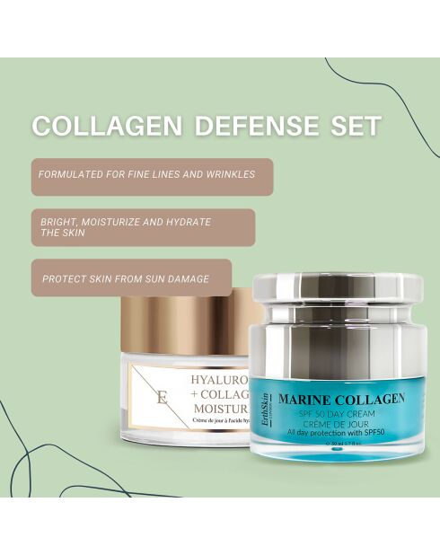 Marine Collagen Day Cream SPF50 + Hyaluronzuur en collageen dagcrème - 2 stuks