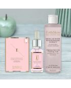 Agua micelar con extracto de romero, aceite facial que resplandece en forma de flor de rosa y almohadillas de hidrogel que brillan en forma de flor de rosa, 3 unidades