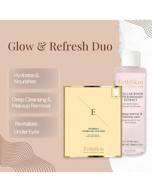 Compresas de hidrogel para ojos con vitamina C y agua micelar con extracto de romero - 2 unidades