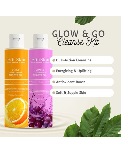 Gel doccia all'uva + gel doccia rinfrescante agli agrumi - 2 pezzi