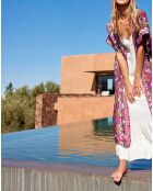Kimono en Soie mélangée Kan rose