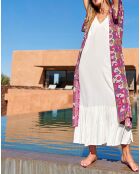 Kimono en Soie mélangée Kan rose