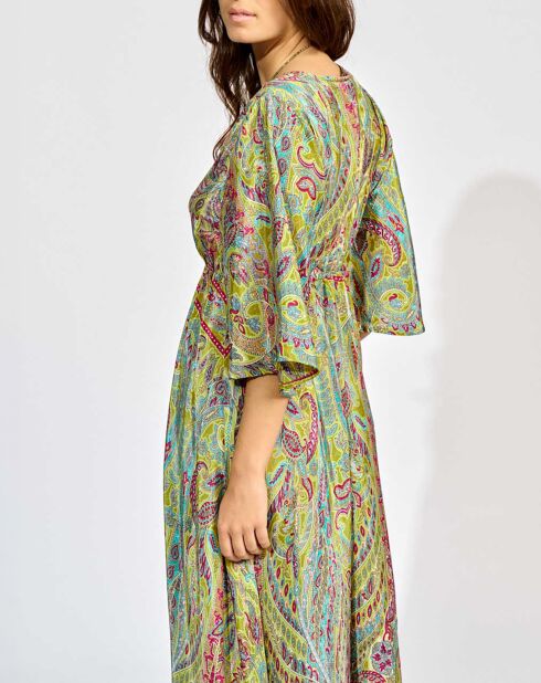 Robe en Soie mélangée Kylan vert/multicolore