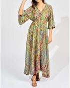 Robe en Soie mélangée Kylan vert/multicolore