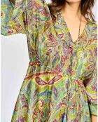 Robe en Soie mélangée Kylan vert/multicolore