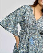 Robe en Soie mélangée Kylan bleue