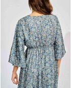 Robe en Soie mélangée Kylan bleue