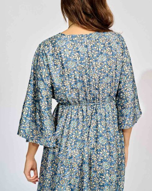 Robe en Soie mélangée Kylan bleue