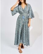 Robe en Soie mélangée Kylan bleue