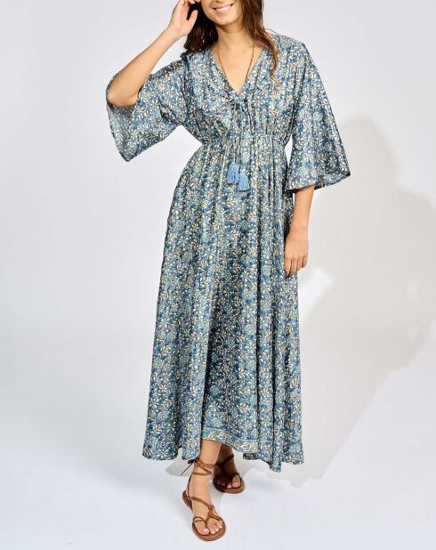Robe en Soie mélangée Kylan bleue