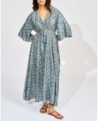 Robe en Soie mélangée Kylan bleue