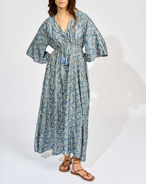 Robe en Soie mélangée Kylan bleue