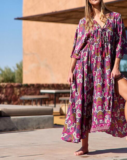 Robe en Soie mélangée Kylan rose
