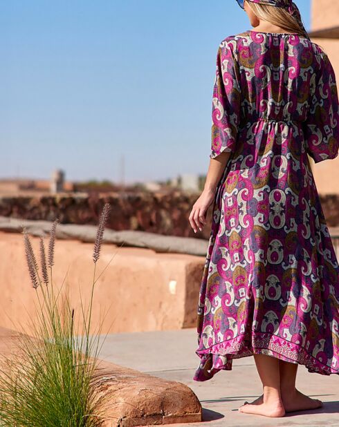 Robe en Soie mélangée Kylan rose