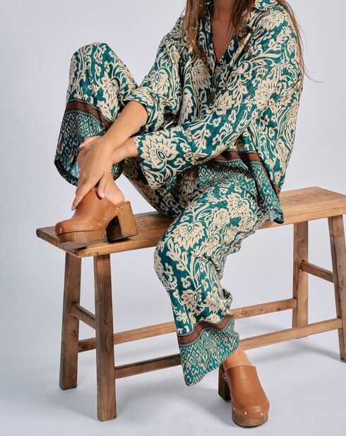 Pantalon Playa paon/beige