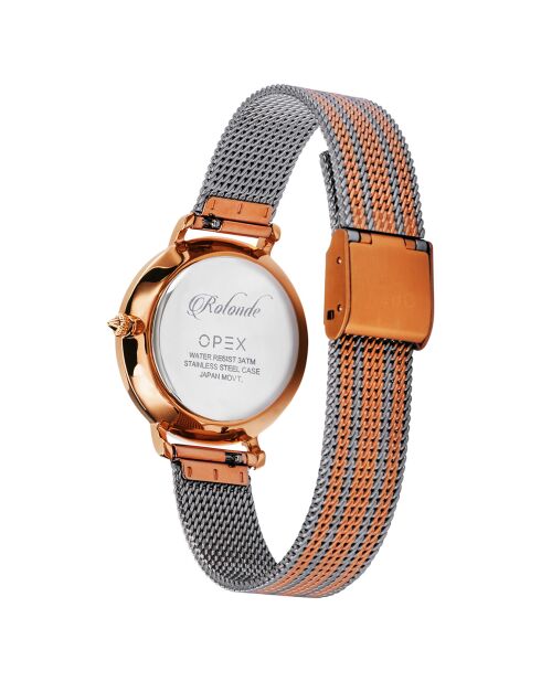 Montre Femme Rotonde argenté/rose doré