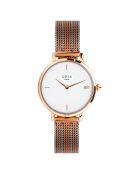 Montre Femme Rotonde argenté/rose doré