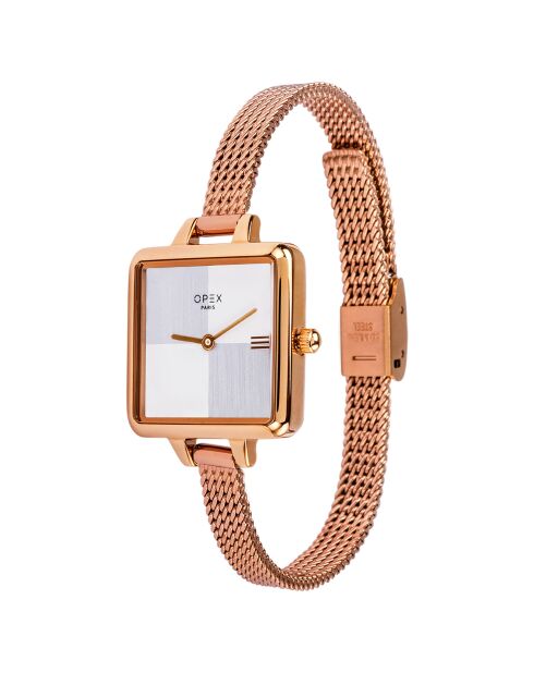 Montre Femme Mini Square rose doré