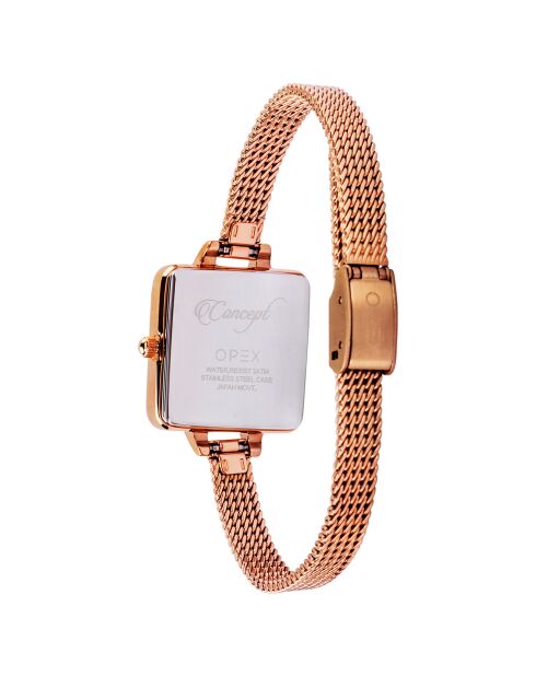Montre Femme Mini Square rose doré