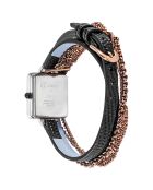 Montre Femme Mini Square noir/rose doré