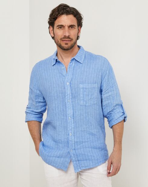 Indigofarbenes Ralph Hemd aus 100% Leinen