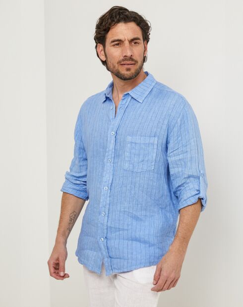 Indigofarbenes Ralph Hemd aus 100% Leinen