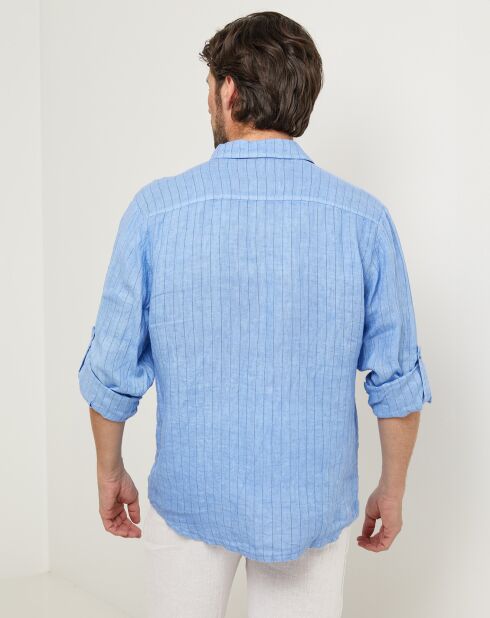 Indigofarbenes Ralph Hemd aus 100% Leinen