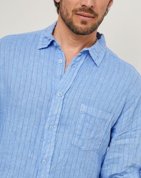 Indigofarbenes Ralph Hemd aus 100% Leinen