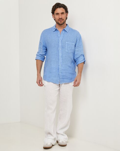 Indigofarbenes Ralph Hemd aus 100% Leinen