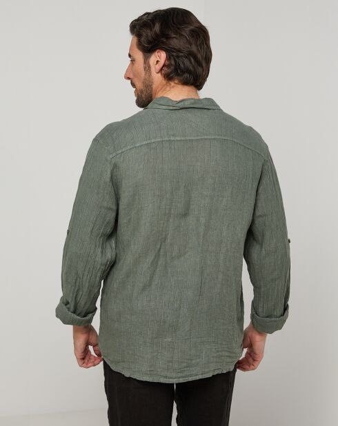 Chemise 100% Lin Ralph kaki