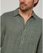Chemise 100% Lin Ralph kaki