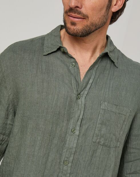 Chemise 100% Lin Ralph kaki