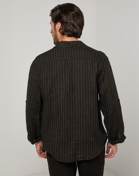 Camisa Ralph negra 100% lino