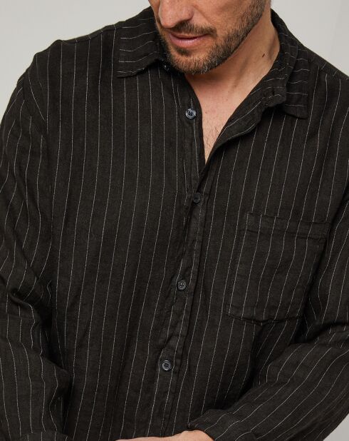 Camisa Ralph negra 100% lino