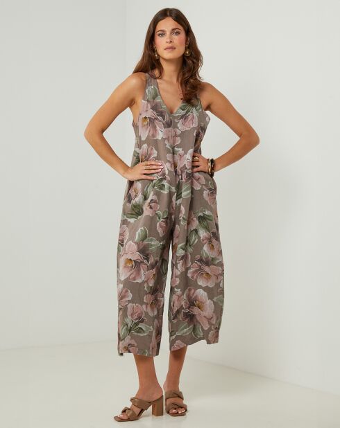 Combinaison 100% Lin Myrtille taupe