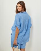 Chemise 100% Lin Guimauve indigo