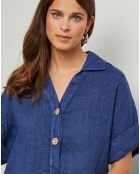 Chemise 100% Lin Guimauve marine