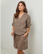 Chemise 100% Lin Guimauve taupe