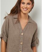 Chemise 100% Lin Guimauve taupe