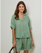 Chemise 100% Lin Guimauve verte