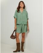 Chemise 100% Lin Guimauve verte