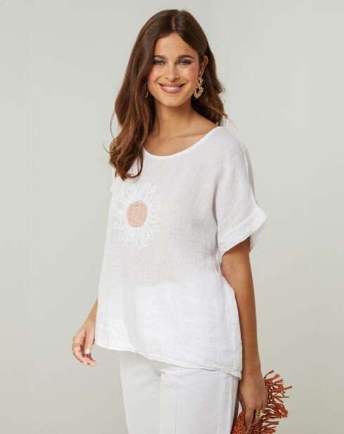 Tunique 100% Lin Lauren blanche