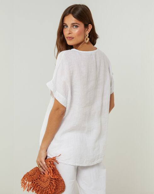 Tunica bianca Lauren 100% lino