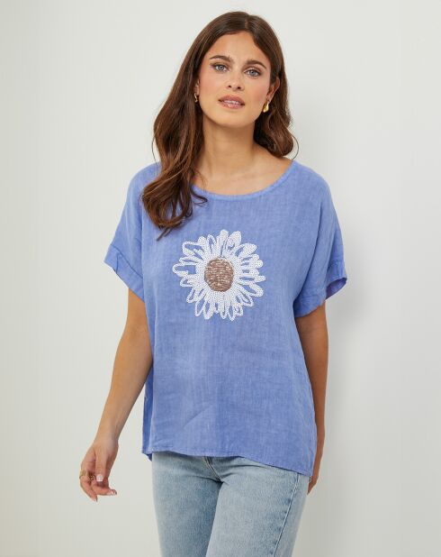 Tunica indaco Lauren 100% lino