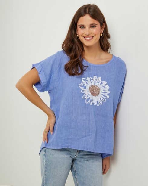 Tunica indaco Lauren 100% lino