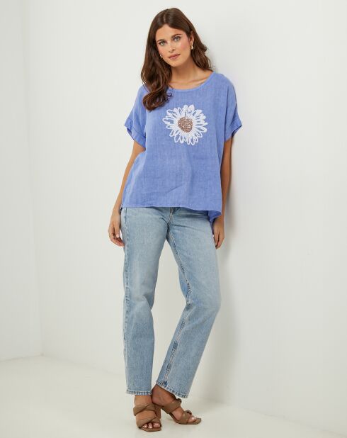 Tunica indaco Lauren 100% lino