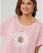 Tunique 100% Lin Lauren rose